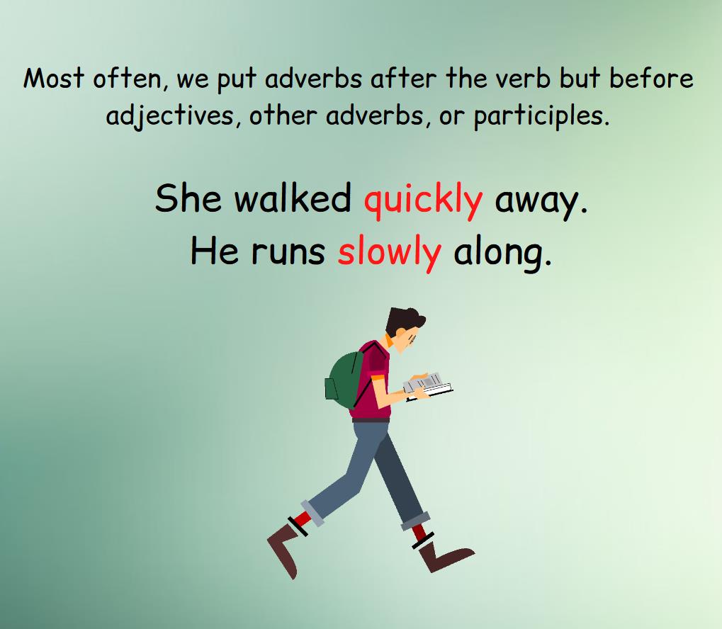 A rule that explains where an adverb is in a sentence.