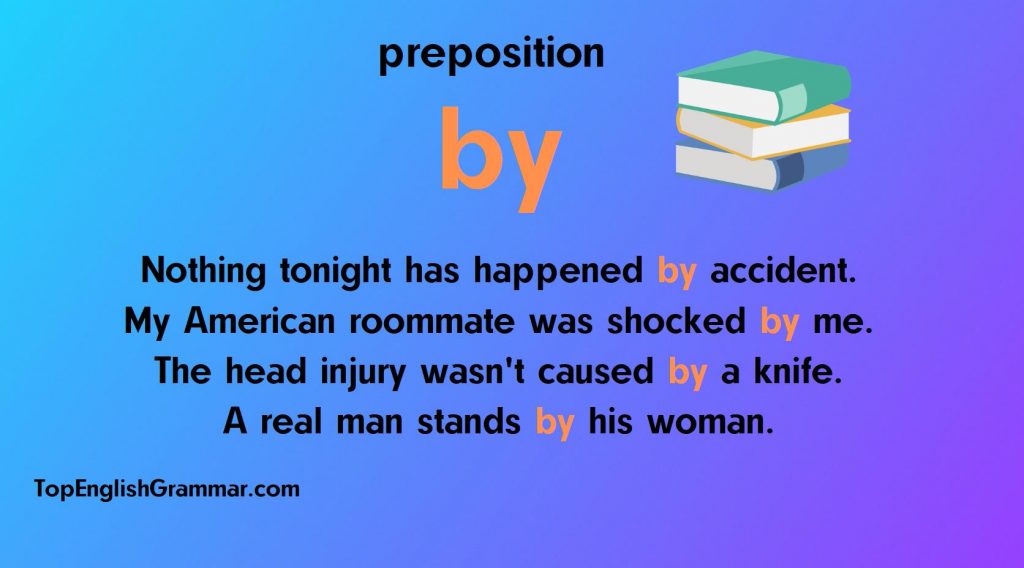 Examples of using the preposition by.